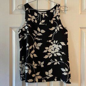 Vintage YSL Yves Saint Laurent Variation Black Floral Tank